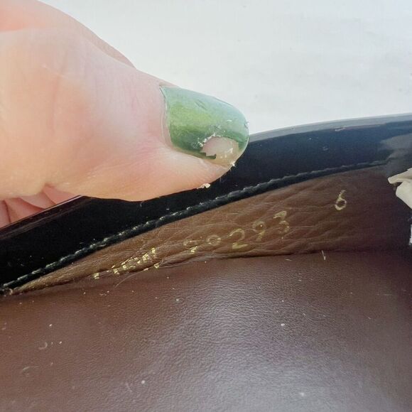 Stuart Weitzman Black Patent Leather Loafer Mules Buckled Slide Women's Size 6 - Picture 3 of 8